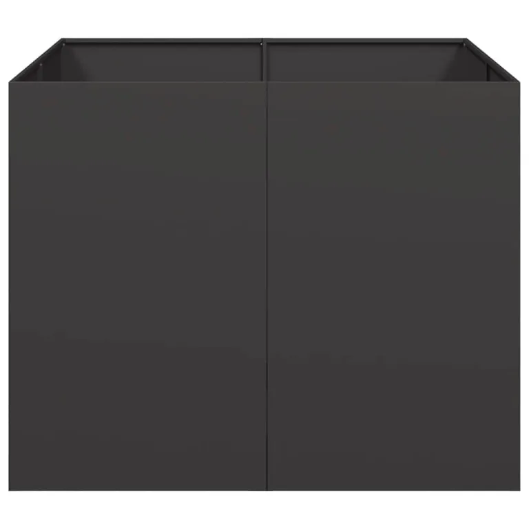 vidaXL Pflanzkübel Schwarz 100x100x80 cm Stahl, Pflanzschale, Garten-Garten-Pflanzkübel, Outdoor-Pflanzgefäß, Hochbeet, Pflanzgefäß, Blumenkasten – Bild 5