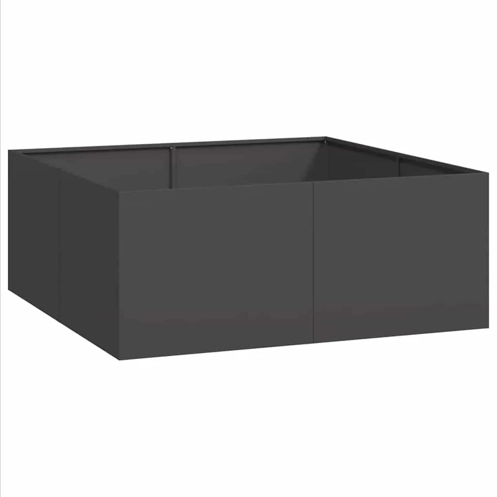 vidaXL Pflanzkübel Schwarz 100x100x40 cm Stahl, Pflanzschale, Garten-Garten-Pflanzkübel, Outdoor-Pflanzgefäß, Hochbeet, Pflanzgefäß, Blumenkasten - Bild 1