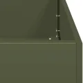 vidaXL Pflanzgefäß Olivgrün 100x100x40 cm Stahl, Pflanzschale, Garten-Garten-Pflanzkübel, Outdoor-Pflanzgefäß, Hochbeet, Pflanzgefäß, Blumenkasten - Thumbnail 7
