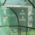 Outsunny Gartengewächshaus 2 m² Tomatengewächshaus 2 x 1 x 1,78 m 2 Rolltüren mit Reißverschluss Stahl PE hohe Dichte 140 g/m² UV-beständig grün - Thumbnail 4