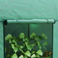 Outsunny Gartengewächshaus 2 m² Tomatengewächshaus 2 x 1 x 1,78 m 2 Rolltüren mit Reißverschluss Stahl PE hohe Dichte 140 g/m² UV-beständig grün - Thumbnail 8