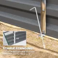 Outsunny Hochbeet mit Mini Gewächshaus, Outdoor Metall Pflanzkasten mit Abdeckung, für Kräuter und Gemüse, Nutzung für Terrasse, Garten, Balkon, Weiß und Dunkelgrau - Thumbnail 6