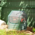 Outsunny Hochbeet mit Mini Gewächshaus, Outdoor Metall Pflanzkasten mit Abdeckung, für Kräuter und Gemüse, Verwendung für Terrasse, Garten, Balkon, Klar und Grün - Thumbnail 8