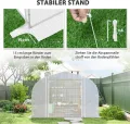 Outsunny Gewächshaus 6 x 3 x 2 m Foliengewächshaus mit 8 Fenster & Tür, Aufrollbar Seitenwänden, UV-beständiger Folientunnel Tomatenhaus mit verzinkten Stahlrahmen, Weiß - Thumbnail 6