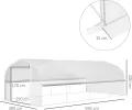 Outsunny Gewächshaus 6 x 3 x 2 m Foliengewächshaus mit 8 Fenster & Tür, Aufrollbar Seitenwänden, UV-beständiger Folientunnel Tomatenhaus mit verzinkten Stahlrahmen, Weiß - Thumbnail 7