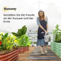 Outsunny Gewächshaus 6 x 3 x 2 m Foliengewächshaus mit 8 Fenster & Tür, Aufrollbar Seitenwänden, UV-beständiger Folientunnel Tomatenhaus mit verzinkten Stahlrahmen, Weiß - Thumbnail 8