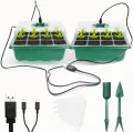 Mini Gewächshaus mit Licht, Anzucht Gewächshaus, Sonnenähnliche Pflanzenlichter mit vollem Spektrum, Anzuchtset Zimmergewächshaus Anzuchtkasten pflanzenlampe anzucht (transparent Base) - Thumbnail 8