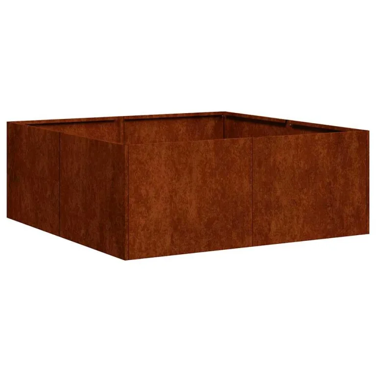 vidaXL Pflanzkübel Anthrazit 100x100x30 cm Stahl, Pflanzschale, Garten-Garten-Pflanzkübel, Outdoor-Pflanzgefäß, Hochbeet, Pflanzgefäß, Blumenkasten – Bild 10