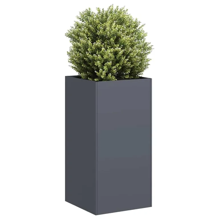 vidaXL Pflanzkübel Anthrazit 40x40x80 cm Kaltgewalzter Stahl, Pflanzschale, Garten-Garten-Pflanzkübel, Outdoor-Pflanzgefäß, Hochbeet, Pflanzgefäß – Bild 4