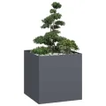 vidaXL Pflanzgefäß Anthrazit 80x80x80 cm Stahl, Pflanzschale, Garten-Garten-Pflanzkübel, Outdoor-Pflanzgefäß, Hochbeet, Pflanzgefäß, Blumenkasten - Thumbnail 4