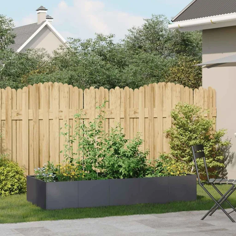 vidaXL Pflanzgefäß Anthrazit 200x80x40 cm Stahl, Pflanzschale, Garten-Garten-Pflanzkübel, Outdoor-Pflanzgefäß, Hochbeet, Pflanzgefäß, Blumenkasten – Bild 2