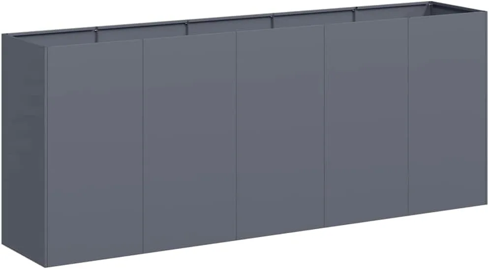 vidaXL Pflanzkübel Anthrazit 200x40x80 cm Kaltgewalzter Stahl, Pflanzschale, Garten-Garten-Pflanzkübel, Outdoor-Pflanzgefäß, Hochbeet, Pflanzgefäß - Bild 1