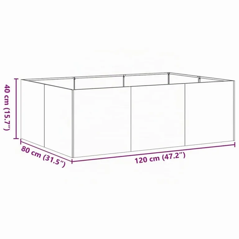 vidaXL Pflanzkübel Anthrazit 120x80x40 cm Stahl, Pflanzschale, Garten-Garten-Pflanzkübel, Outdoor-Pflanzgefäß, Hochbeet, Pflanzgefäß, Blumenkasten – Bild 3