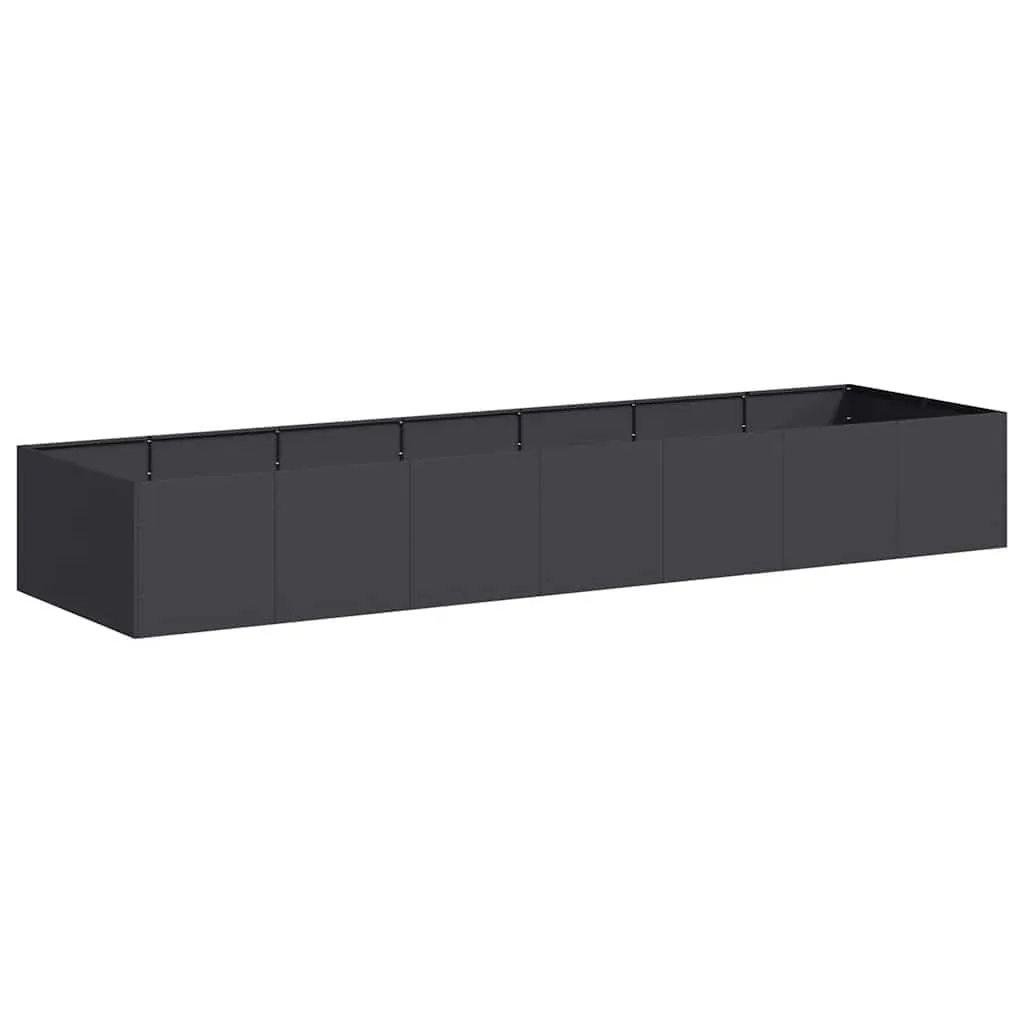 vidaXL Pflanzkübel Schwarz 280x80x40 cm Stahl, Pflanzschale, Garten-Garten-Pflanzkübel, Outdoor-Pflanzgefäß, Hochbeet, Pflanzgefäß, Blumenkasten - Bild 1