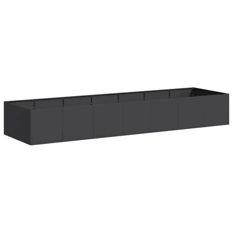 vidaXL Pflanzkübel Schwarz 280x80x40 cm Stahl, Pflanzschale, Garten-Garten-Pflanzkübel, Outdoor-Pflanzgefäß, Hochbeet, Pflanzgefäß, Blumenkasten – Bild 1
