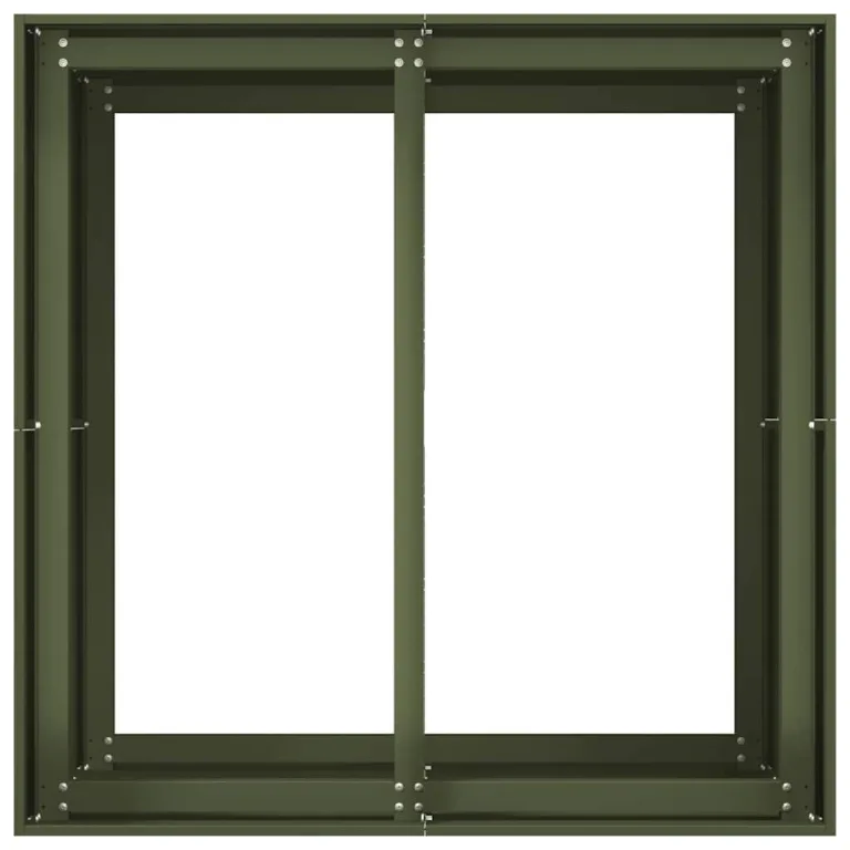 vidaXL Pflanzgefäß Olivgrün 80 x 80 x 80 cm aus Stahl, Pflanztopf, Pflanzenständer, Hochbeet, Blumenkasten, Pflanztablett – Bild 6