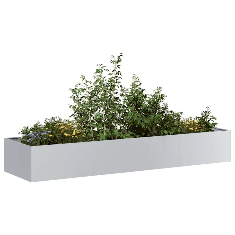 vidaXL Pflanzkübel 280x80x40 cm Verzinkter Stahl, Pflanzschale, Garten-Garten-Pflanzkübel, Outdoor-Pflanzgefäß, Hochbeet, Pflanzgefäß, Blumenkasten – Bild 4