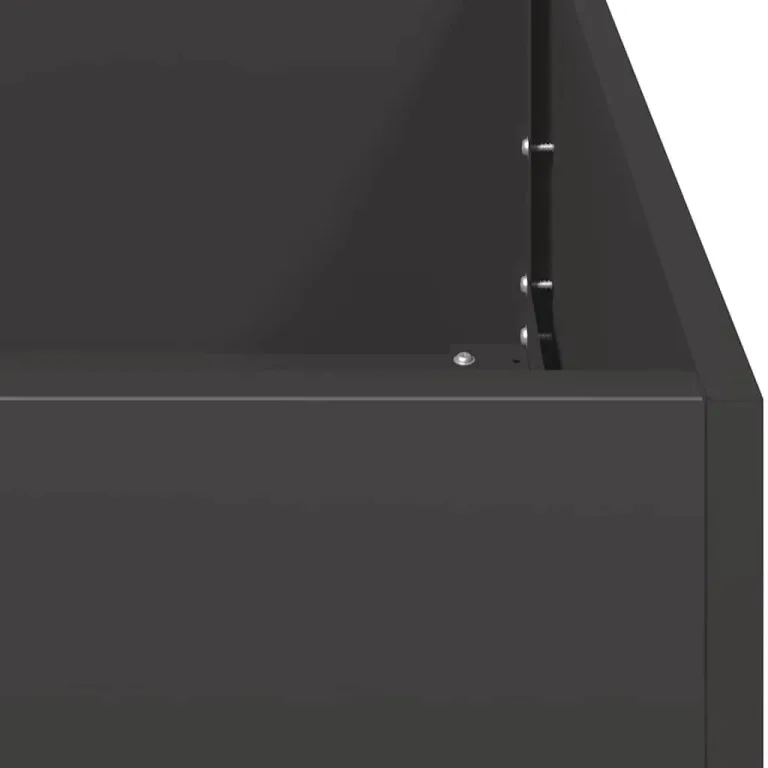 vidaXL Pflanzkübel Schwarz 120x80x80 cm Stahl, Pflanzschale, Garten-Garten-Pflanzkübel, Outdoor-Pflanzgefäß, Hochbeet, Pflanzgefäß, Blumenkasten – Bild 7