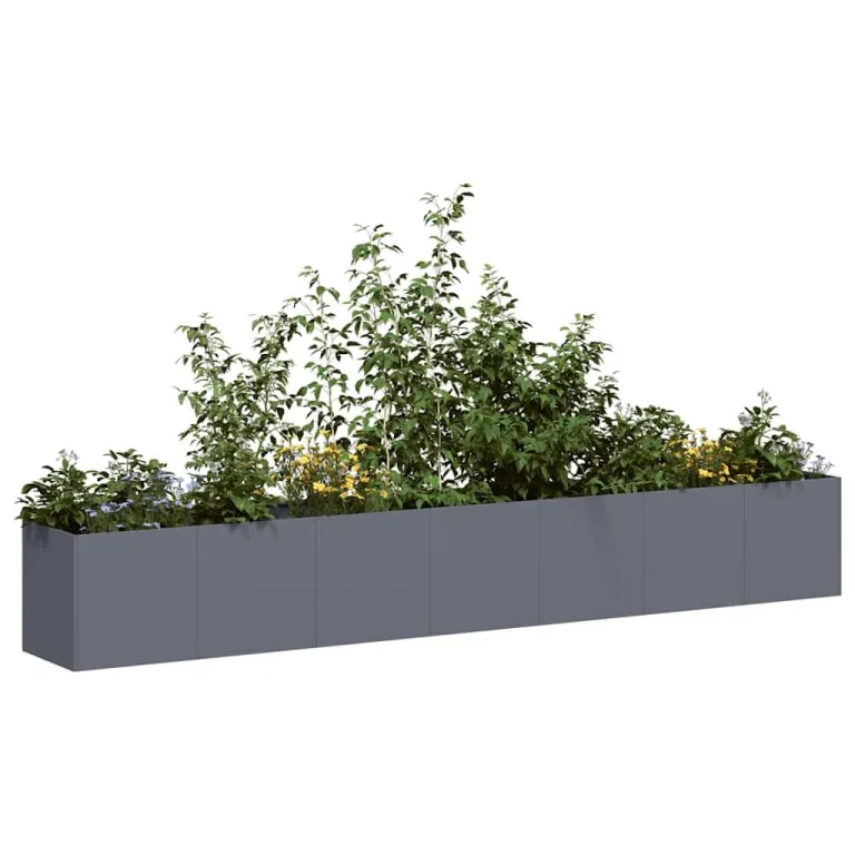 vidaXL Pflanzkübel Anthrazit 280x40x40 cm Kaltgewalzter Stahl, Pflanzschale, Garten-Garten-Pflanzkübel, Outdoor-Pflanzgefäß, Hochbeet, Pflanzgefäß – Bild 4