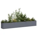vidaXL Pflanzkübel Anthrazit 280x40x40 cm Kaltgewalzter Stahl, Pflanzschale, Garten-Garten-Pflanzkübel, Outdoor-Pflanzgefäß, Hochbeet, Pflanzgefäß - Thumbnail 4