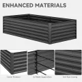 YITAHOME 2er-Set Hochbeet Metall 240x120x58cm, Hochbeete-Kit aus Verdicktem Zink-Aluminium-Magnesium-Edelstahl-Metall Hochbeete für Garten mit Stützstange & Handschuhe für Gemüse, Blumen (Schwarz) - Thumbnail 5
