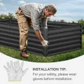 YITAHOME 2er-Set Hochbeet Metall 240x120x58cm, Hochbeete-Kit aus Verdicktem Zink-Aluminium-Magnesium-Edelstahl-Metall Hochbeete für Garten mit Stützstange & Handschuhe für Gemüse, Blumen (Schwarz) - Thumbnail 6