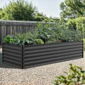 YITAHOME 2er-Set Hochbeet Metall 240x120x58cm, Hochbeete-Kit aus Verdicktem Zink-Aluminium-Magnesium-Edelstahl-Metall Hochbeete für Garten mit Stützstange & Handschuhe für Gemüse, Blumen (Schwarz) - Thumbnail 7