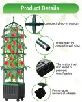 Rankhilfe Obelisk mit Blumenkasten auf Rollen,175cm Tomaten Pflanzkasten mit Spalier Selbstbewässernde Tomaten-Pflanzkästen für Kletterpflanzen, Tomatenkäfig für Patio Gewächshaus Gartenarbeit - Thumbnail 6