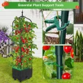 Rankhilfe Obelisk mit Blumenkasten auf Rollen,175cm Tomaten Pflanzkasten mit Spalier Selbstbewässernde Tomaten-Pflanzkästen für Kletterpflanzen, Tomatenkäfig für Patio Gewächshaus Gartenarbeit - Thumbnail 8