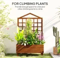 Outsunny Pflanzgefäße aus Holz mit Rankgitter für Rankenklettern Hochbeete für Garten Terrasse Outdoor Pflanzkasten für Gemüse Blumen Kräuter Distressed Brown - Thumbnail 3