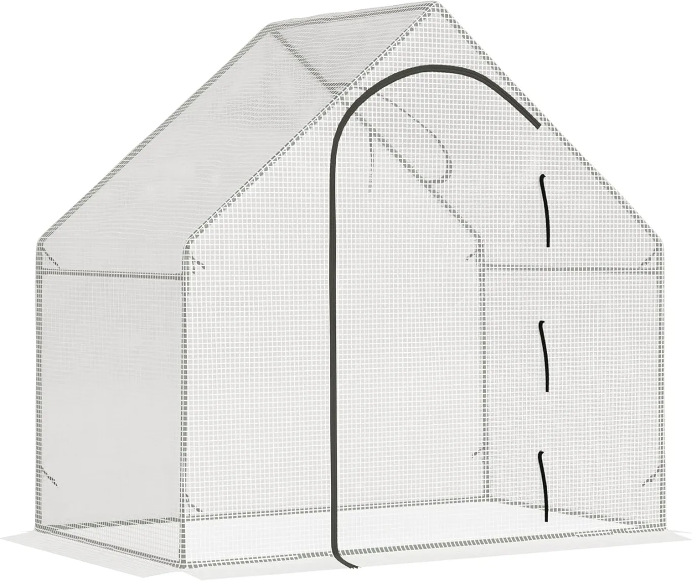 Outsunny Gewächshaus, 180 x 100 x 168 cm Foliengewächshaus mit Rolltür, Treibhaus, Tomatenhaus mit Obenfenster, PE-Gitterfolie, Winterfest Pflanzenhaus für Garten, Balkon, Weiß - Bild 1