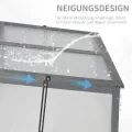 Outsunny Frühbeet Holz, Mini Gewächshaus 100 x 65 x 40 cm, Treibhaus mit Abdeckung, UV Schutz, lichtdurchlässig Frühbeetkasten, Winterfest Hochbeet für Garten, Grau - Thumbnail 5
