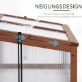 Outsunny Frühbeet Holz, Mini Gewächshaus 100 x 65 x 40 cm, Treibhaus mit Abdeckung, UV Schutz, lichtdurchlässig Frühbeetkasten, Winterfest Hochbeet für Garten, Braun - Thumbnail 3
