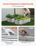 VEVOR Hochbeet aus Metall, 1195x585x270mm großer verzinkter Pflanzkasten für den Außenbereich, mit offenem Boden, ovales Pflanzbeet für den Anbau von Gemüse, Blumen, Kräutern und Sukkulenten, Silber - Thumbnail 4