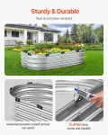 VEVOR Hochbeet aus Metall, 1195x585x270mm großer verzinkter Pflanzkasten für den Außenbereich, mit offenem Boden, ovales Pflanzbeet für den Anbau von Gemüse, Blumen, Kräutern und Sukkulenten, Silber - Thumbnail 3
