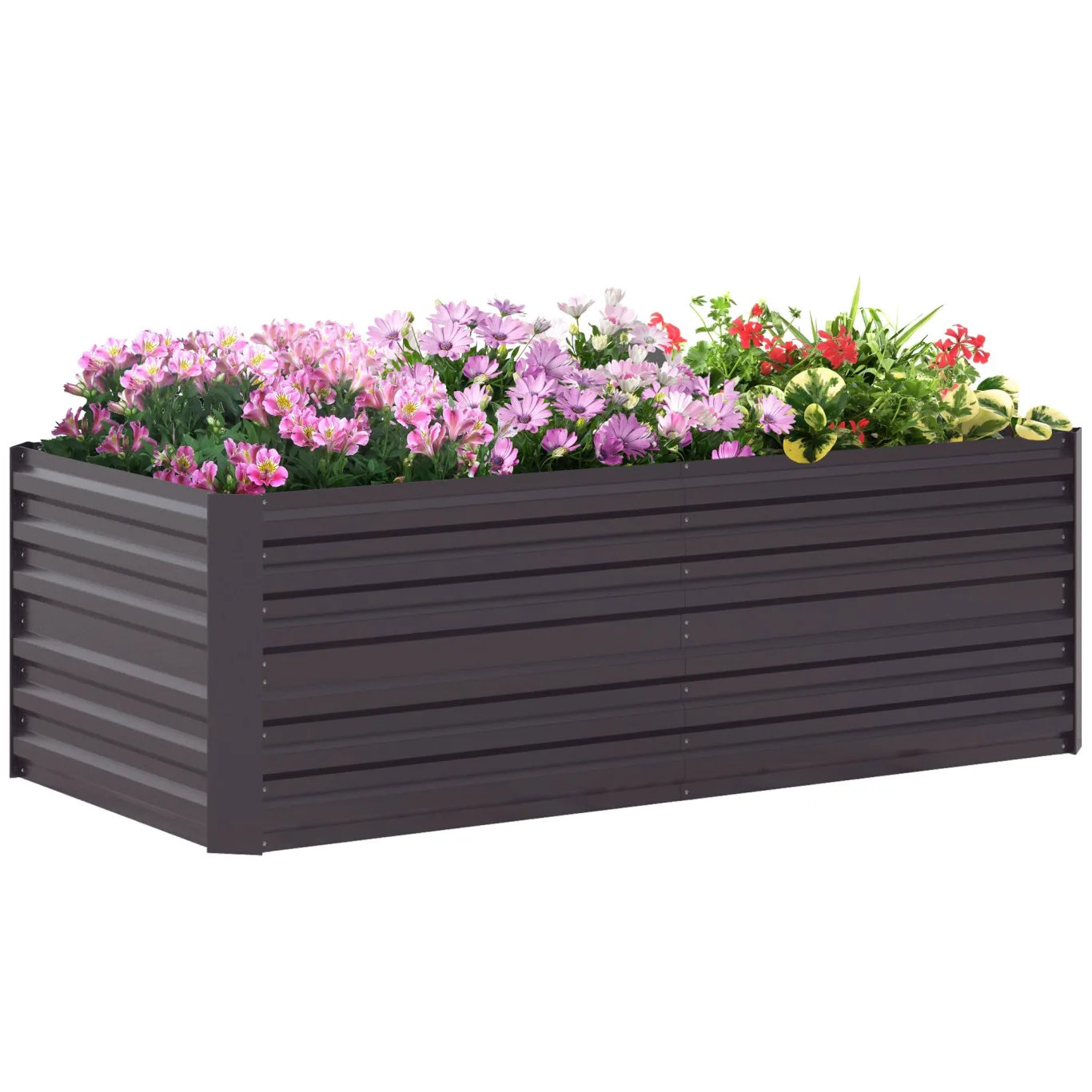 Outsunny Hochbeet aus Stahl, Pflanzbeet Frühbeet Gartenbeet Blumenkasten steckbar, Pflanzkasten Pflanzkübel Gemüsebeet 180x90x60cm für Garten Balkon Terrasse, Gartenspalier für Blumen, Pflanzen, Obst - Bild 1