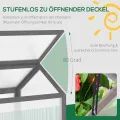 Outsunny Frühbeet aus Holz, Mini Gewächshaus 90 x 52 x 49,5 cm, Treibhaus mit Abdeckung, lichtdurchlässig Frühbeetkasten, Winterfest Hochbeet für Garten, Balkon, Grau - Thumbnail 4