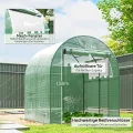 Outsunny Gewächshaus, Foliengewächshaus mit Aufrollbare Fenster & Tür, Netzfenster UV Schutz, Folientunnel, Tomatenhaus Winterfest Treibhaus für Garten, Balkon, 1,8 x 1,8 x 2 m Grün - Thumbnail 5