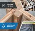 WESTMANN Hochbeet aus Lärchenholz | 100x65x66 cm Natur | Kräuterbeet für den Außenbereich | Holzhochbeet zum Bepflanzen von Gemüse & Kräutern - Thumbnail 5
