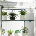 Outsunny 4-stöckiges Mini-Gewächshaus mit verstärkter PE-Abdeckung, tragbares kleines Gewächshaus mit aufrollbarer Tür, grau gesäumter Rand, 110 x 50 x 171 cm, Grau - Thumbnail 9