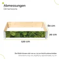 Garronda Holzaufsatzrahmen mit Print - Hochbeete für Pflanzen Blumen Kräuter Obst und Gemüse Aufbewahrungskiste aus Holz mit dekorativem Druck GD-0075 (120x80x20 cm, Pflanzenblätter 1St) - Thumbnail 2