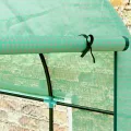 Outsunny 3 x 2 x 2 m Folientunnel Gewächshaus mit Türen und Netzfenstern, begehbares Wachstumshauszelt mit UV-beständiger PE-Abdeckung und Stahlrahmen, Grün - Thumbnail 9