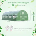 COSTWAY Gewächshaus, 6x3x2m|18m², Foliengewächshaus mit Metallgestell, Treibhaus mit 10 aufrollbaren Netzfenstern & 2 Reißverschlusstüren, Garten Folientunnel, für Tomaten Blumen Obst Gemüse, Grün - Thumbnail 5