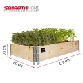 Schroth Home Hochbeet 120x80x20cm rechteckig 3 Stück - optional mit Rankhilfe- Palettenrahmen aus Holz - Hochbeet für Garten - faltbar - steckbar & stapelbar - Thumbnail 3