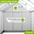 BRAST Gewächshaus Aluminium mit Fundament | 42 Modelle | 130x190x195cm - 490x250x235cm | TÜV geprüft | 6mm Hohlkammerplatten | rostfrei wetterfest temperaturbeständig | 130x190x195cm Silber - Thumbnail 8