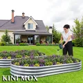 2 Stück Hochbeet Metall 240×120×29 cm Pflanzbeet Gartenbeet aus Verzinktem Stahl Pflanzkasten für Gemüse, Blumen, Kräuter, Oval, 240×120×29 cm (8x4x1 FT) 2Pcs Raised Bed - Thumbnail 3