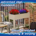 Harbour Housewares Erhöht Erhöhtes Gartenbeet mit Beinen & Lagerregal - Elfenbein - 1x Metall Erzogen Bett Verzinktes Stahl Pflanzer Kasten für den Anbau Im Freien Pflanzen, Gemüse, Blumen und Kräuter - Thumbnail 2