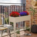 Harbour Housewares Erhöht Erhöhtes Gartenbeet mit Beinen & Lagerregal - Elfenbein - 1x Metall Erzogen Bett Verzinktes Stahl Pflanzer Kasten für den Anbau Im Freien Pflanzen, Gemüse, Blumen und Kräuter - Thumbnail 5