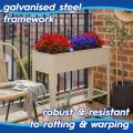 Harbour Housewares Erhöht Erhöhtes Gartenbeet mit Beinen & Lagerregal - Elfenbein - 1x Metall Erzogen Bett Verzinktes Stahl Pflanzer Kasten für den Anbau Im Freien Pflanzen, Gemüse, Blumen und Kräuter - Thumbnail 9