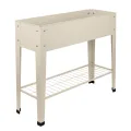 Harbour Housewares Erhöht Erhöhtes Gartenbeet mit Beinen & Lagerregal - Elfenbein - 1x Metall Erzogen Bett Verzinktes Stahl Pflanzer Kasten für den Anbau Im Freien Pflanzen, Gemüse, Blumen und Kräuter - Thumbnail 1